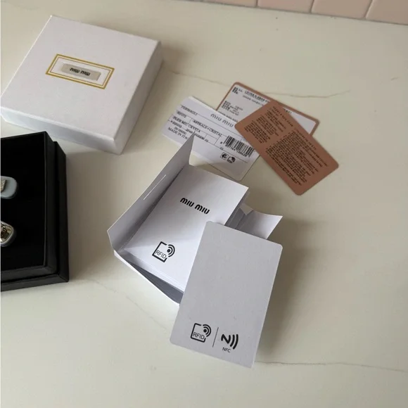 Miu Miu Light Blue Hair Clips with Sparkling Accents - Picture 6 of 9